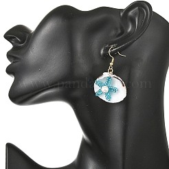 Conchiglia naturale orecchini pendenti&nbsp;EJEW-MZ00754-01