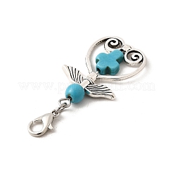 7 шт. подвеска в виде ангела из синтетической бирюзы HJEW-JM03461