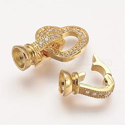 Латунные микро проложить кубического циркония раз за застежками&nbsp;ZIRC-F047-18G