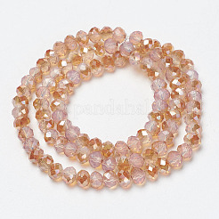 Chapelets de perles en verre électroplaqué&nbsp;EGLA-A034-J3mm-J03