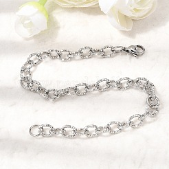 201 Edelstahl-Kabelkettenarmbänder&nbsp;STAS-T077-15P