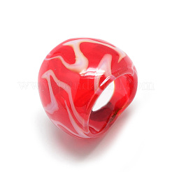 Ручной работы Lampwork палец кольца широкополосного RJEW-T002-01-B