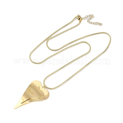 Collane con ciondolo a forma di cuore con catena a serpente rotonda in acciaio inossidabile 304 per donna&nbsp;NJEW-H038-01G