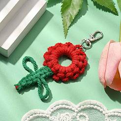 Fiori filo di cotone intrecciato decorazioni pendenti&nbsp;HJEW-JM02452-01