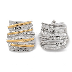 Серьги-гвоздики из нержавеющей стали 304 с закругленными углами&nbsp;EJEW-Z084-03GP-01