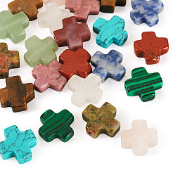 22шт 11 стиля натуральных и синтетических бусин из смешанных драгоценных камней G-TA0002-52