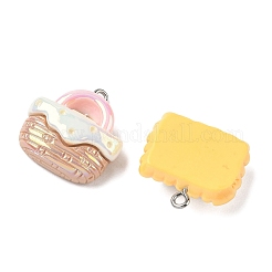 Pendentifs en résine opaque électroplaquée&nbsp;RESI-B044-05P