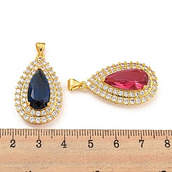 Porte micro ouvrent pendentifs zircone cubique en laiton de placage&nbsp;KK-H469-01G