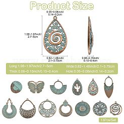 13 pièces pendentifs en alliage de style tibétain&nbsp;FIND-FS0005-17