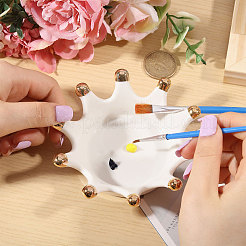 Фарфоровая тарелка для украшений в форме короны DJEW-WH0039-120