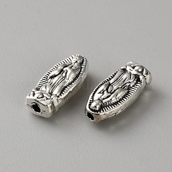 チベット風合金ビーズ  宗教  聖母マリア  アンティークシルバー  13x6x4mm  穴：1.4mm&nbsp;FIND-SZC0008-05