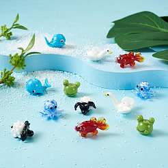 12 шт. 6 нити бусин-лэмпворк ручной работы с выпуклыми краями LAMP-BY0001-02