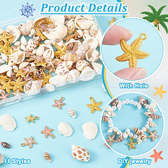 Наборы для самостоятельного изготовления украшений из ракушек и морских звезд&nbsp;DIY-PH0023-34