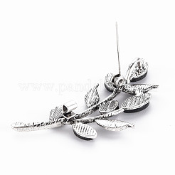 Булавка для броши из натуральной раковины морского ушка/пауа в форме листа G-N333-004A-RS