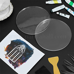 工芸品用のシリコン製再利用可能なゲル印刷プレート  ラウンド  180x7.5mm&nbsp;DIY-WH0816-134A