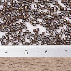MIYUKIデリカビーズ  シリンダー  日本製シードビーズ  11/0  （db1790)白裏地クロテンブラウンab  1.3x1.6mm  穴：0.8mm  約10000個/袋  50 G /袋&nbsp;SEED-X0054-DB1790