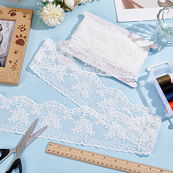 5 ярд полиэстеровой цветочной кружевной ткани для отделки OCOR-MA0001-25B