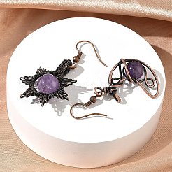 Boucles d'oreilles en améthyste naturelle&nbsp;G-H359-07R-09