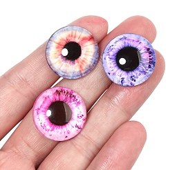 クラフトガラス人形の目  ぬいぐるみの目  半円  ミックスカラー  12mm  約20個/袋&nbsp;DOLL-PW0001-069-B01