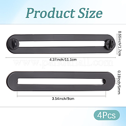 304ステンレススチールと真鍮のブローチ4個  オーバル  ブラック  111mm&nbsp;JEWB-CP00002