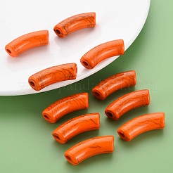 Непрозрачные акриловые бусины с краклеем&nbsp;MACR-S372-001N-008