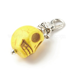 Подвеска из синтетического говлита с черепом&nbsp;X1-HJEW-JM00620