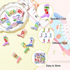 14 шт. двухцветные окрашенные стеклянные бусины LAMP-CJ0002-43