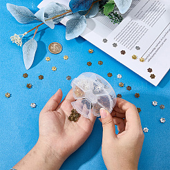 Gemischte Farbe tibetischen Stil Legierung Blume Perlenkappen für Schmuck machen&nbsp;TIBEB-PH0001-03-RS-B