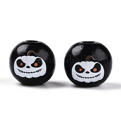 Тема Хэллоуина деревянные европейские бусы WOOD-N016-04D