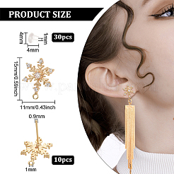 10 pieza de accesorios para pendientes de latón con circonita cúbica&nbsp;KK-BC0008-37