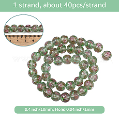 1 Strang handgemachte goldene Sand Bunte Malerei Perlenstränge&nbsp;LAMP-PA0001-77B