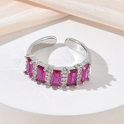 Offene Manschettenringe aus Messing mit Mikropavé und Zirkonia für Damen&nbsp;RJEW-L343-16P-02