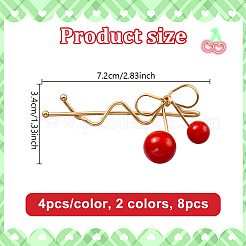 8 шт. двухцветная заколка для волос из сплава и пластика PHAR-HY0001-05