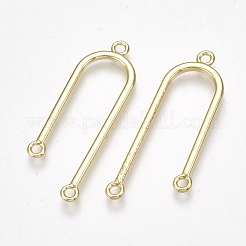 合金シャンデリアコネクターパーツ  3ループコネクター  U字型  ライトゴールド  40.5x15~16x2mm  穴：1.8mm&nbsp;PALLOY-T065-45