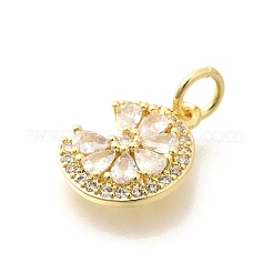 Pendentifs avec zircon cubiques à micro-pavés en laiton&nbsp;KK-L225-006G-01