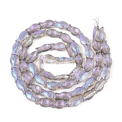 Прозрачность гальванизированные стеклянные бусины нити&nbsp;GLAA-T023-40B-05