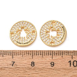 Breloques de connecteur en laiton micro pavé de zircone cubique transparente&nbsp;CU-CBAA556-04E