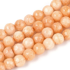 Окрашенные природные белый нефрит бисер пряди G-T139-6mm-60-08