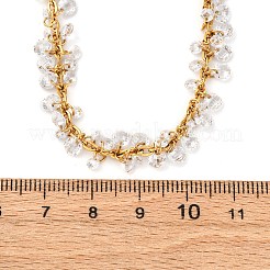 Ожерелья из нержавеющей стали 304 с дисковым кластером из прозрачных кубических цирконий&nbsp;NJEW-Q050-02G