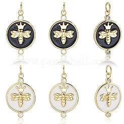 10шт 2 цвета экологически чистые латунные подвески из кубического циркония с микропаве KK-BBC0020-69