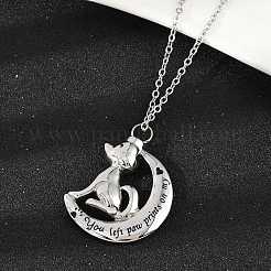 Ожерелья из нержавеющей стали 304 с урной для праха домашних животных в виде черной эмали NJEW-K286-01B-P