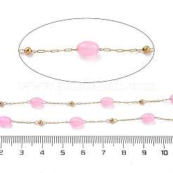 Цепочки из натурального окрашенного нефрита и бусин из нержавеющей стали 304 CHS-K021-08B-03