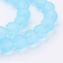 Brins de perles de verre transparentes avec peinture à cuisson&nbsp;X-GLAA-S031-8mm-21