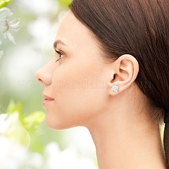 4 пара 4-х стилей пластиковых сережек-гвоздиков для женщин&nbsp;EJEW-GO0001-04