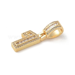 Europäische Anhänger aus Messing mit klarem Zirkonia&nbsp;LS-KK-R003-01G-01