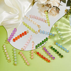 18 шт. 9-цветные подвески из натурального и окрашенного малайзийского нефрита&nbsp;PALLOY-FH00131