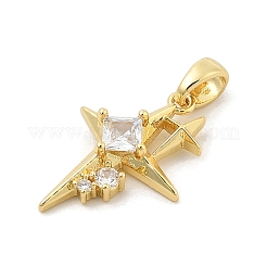 Подвески из латуни с покрытием из прозрачного кубического циркония&nbsp;KK-S407-02G