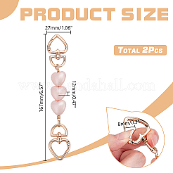 2 шт. розовые цепочки для удлинителей из сплава в форме сердца&nbsp;DIY-AR0004-96