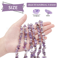 3 нить натуральных аметистовых бусин&nbsp;G-BC0001-27
