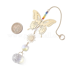 Стеклянные бусины и 201 подвесной подвесной элемент в виде бабочки из нержавеющей стали&nbsp;HJEW-JM04761-02